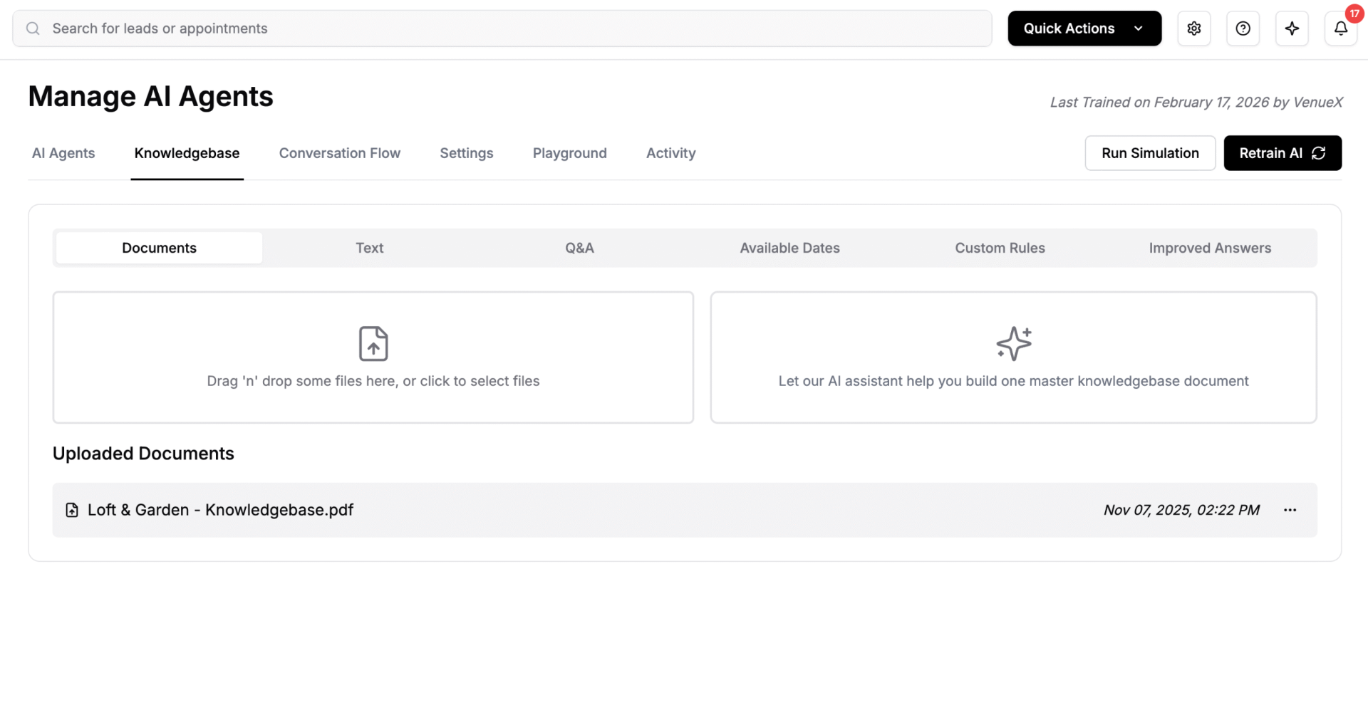 Knowledgebase screenshot